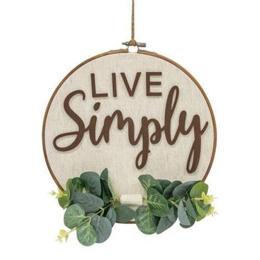 Live Simply Sampler Wall Hanger - The Fox Decor